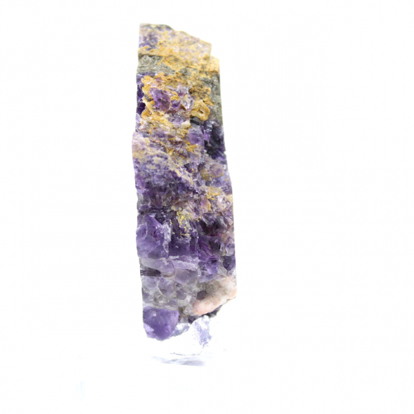Fatia de pedra de fluorita pirita polida