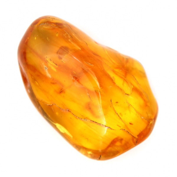 Seixo Âmbar Amarelo Polido – Pedra Fóssil para Decoração