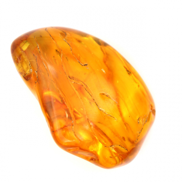 Seixo Âmbar Amarelo Polido – Pedra Fóssil para Decoração