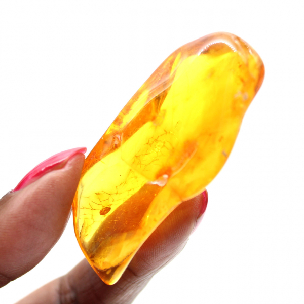 Objeto de Âmbar Amarelo Lituânia – Seixo Natural e Autêntico