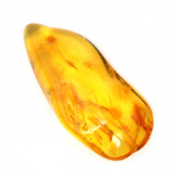 Âmbar amarelo da Lituânia – Seixo natural, espécime de coleção
