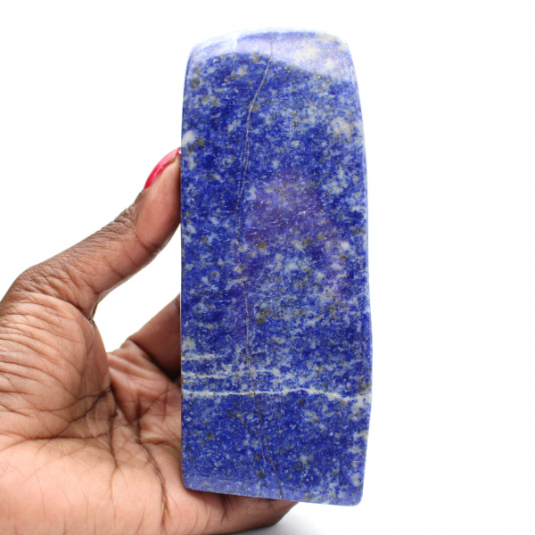 Pedra lápis-lazúli azul polida do Afeganistão