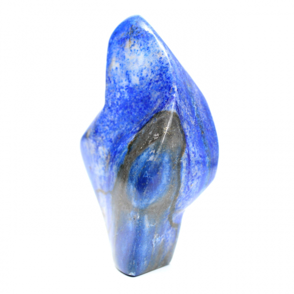 Ornamento de lápis-lazúli polido em tons profundos