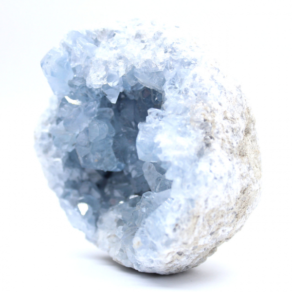 Geodo decorativo de celestita azul de Madagascar