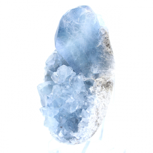 Cristais brilhantes de celestita azul de Madagascar