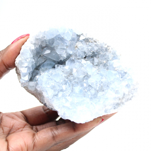Geodo de cristal de celestita azul de Madagascar
