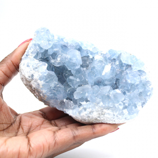 Cristais de celestita azul de Madagascar