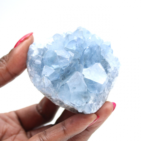 Bloco cristalino de celestita azul de Madagascar