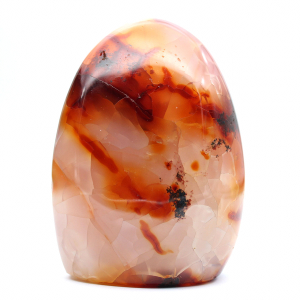 Enfeite médio de cornalina polida - Pedra natural de Madagascar para decoração