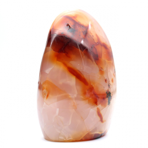 Enfeite médio de cornalina polida - Pedra natural de Madagascar para decoração