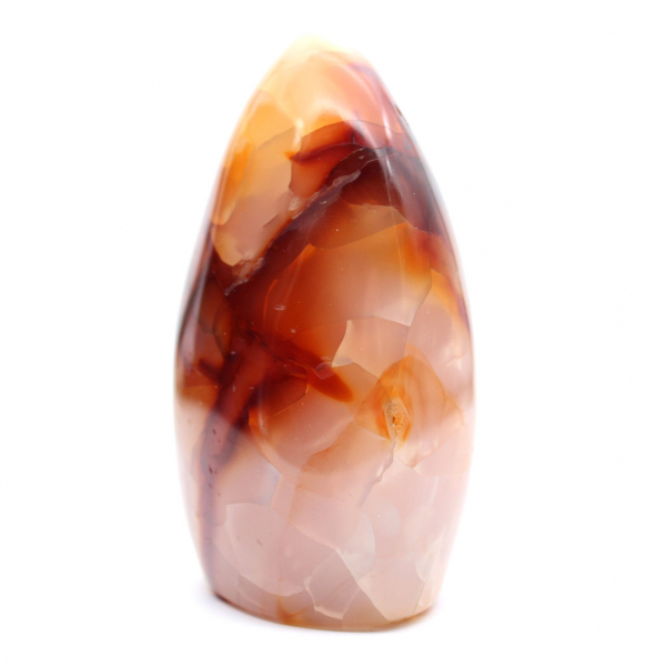 Enfeite médio de cornalina polida - Pedra natural de Madagascar para decoração