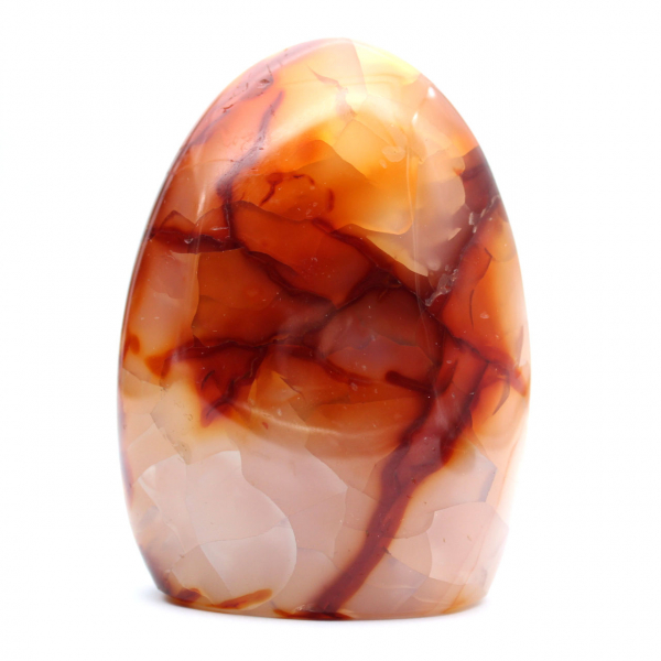 Enfeite médio de cornalina polida - Pedra natural de Madagascar para decoração