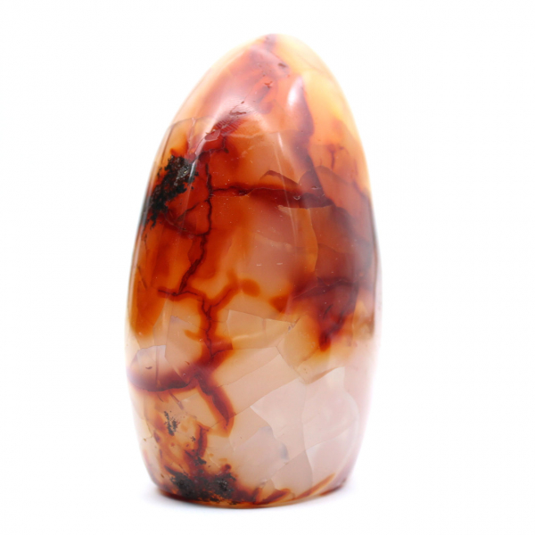 Enfeite médio de cornalina polida - Pedra natural de Madagascar para decoração