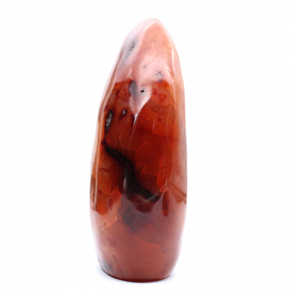 Cornalina polida XXL Madagascar - Pedra decorativa vermelho-alaranjada autêntica (ornamento)