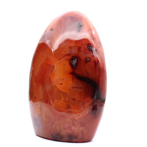 Cornalina polida XXL Madagascar - Pedra decorativa vermelho-alaranjada autêntica (ornamento)