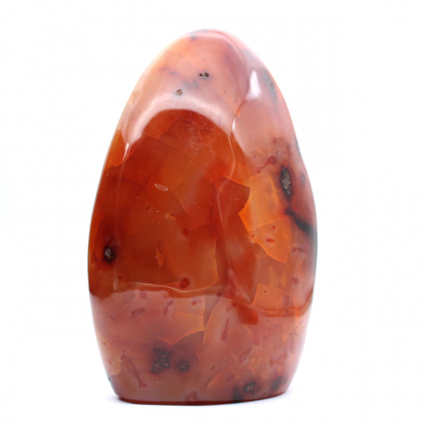 Cornalina polida XXL Madagascar - Pedra decorativa vermelho-alaranjada autêntica (ornamento)