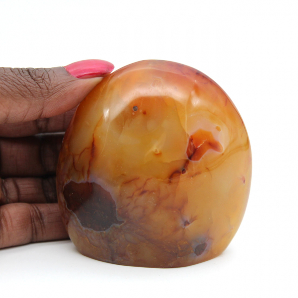 Enfeite em miniatura de cornalina polida - Pedra natural autêntica de Madagascar (250g)