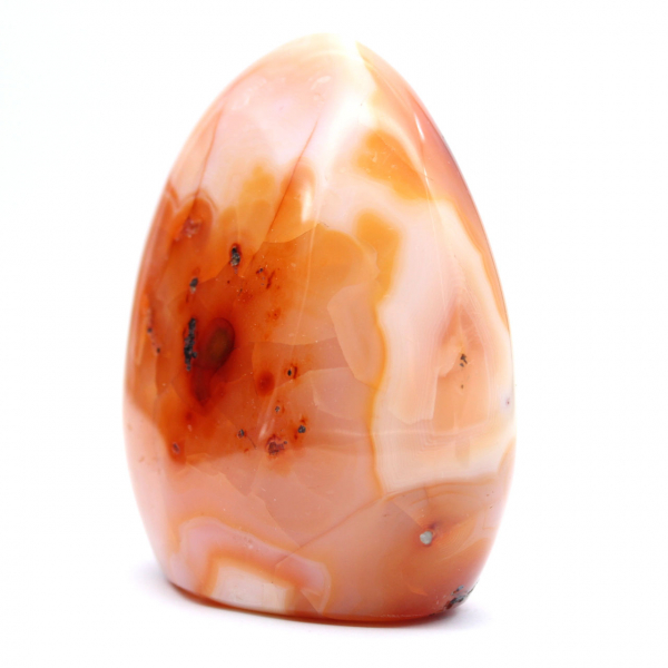 Enfeite decorativo de cornalina polida - Pedra natural de Madagascar (450g)