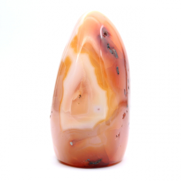 Enfeite decorativo de cornalina polida - Pedra natural de Madagascar (450g)