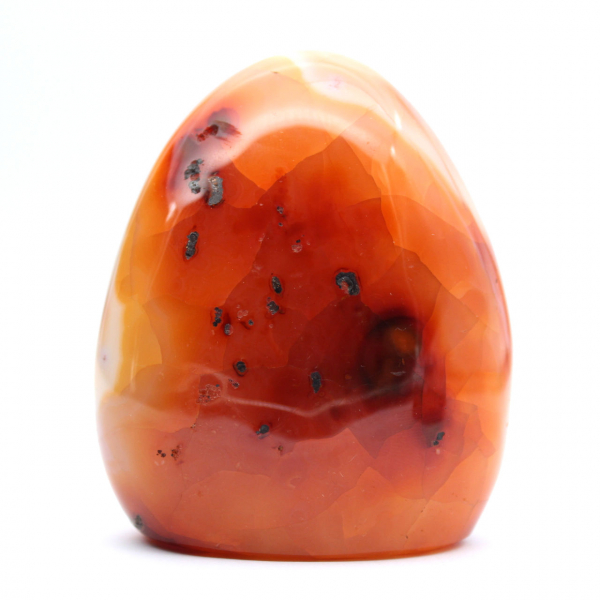 Enfeite decorativo de cornalina polida - Pedra natural de Madagascar (450g)