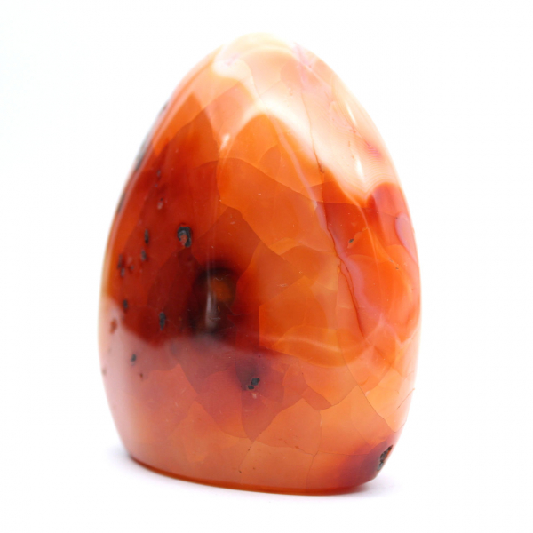 Enfeite decorativo de cornalina polida - Pedra natural de Madagascar (450g)