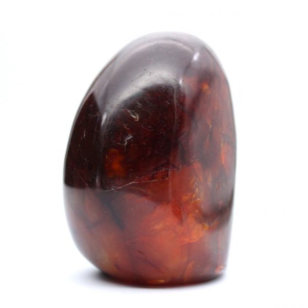 Ornamento polido de cornalina de Madagascar - Pedra natural colecionável vermelho-alaranjado intenso