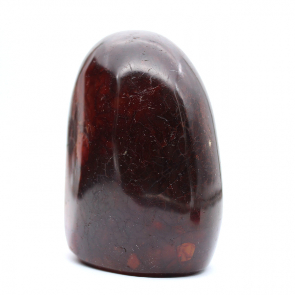 Ornamento polido de cornalina de Madagascar - Pedra natural colecionável vermelho-alaranjado intenso