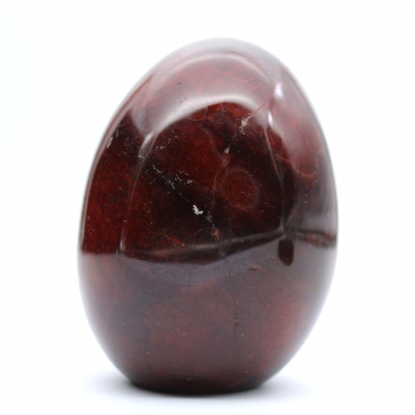 Cornalina polida de Madagascar - espécime de pedra natural vermelho-alaranjada (ornamento)