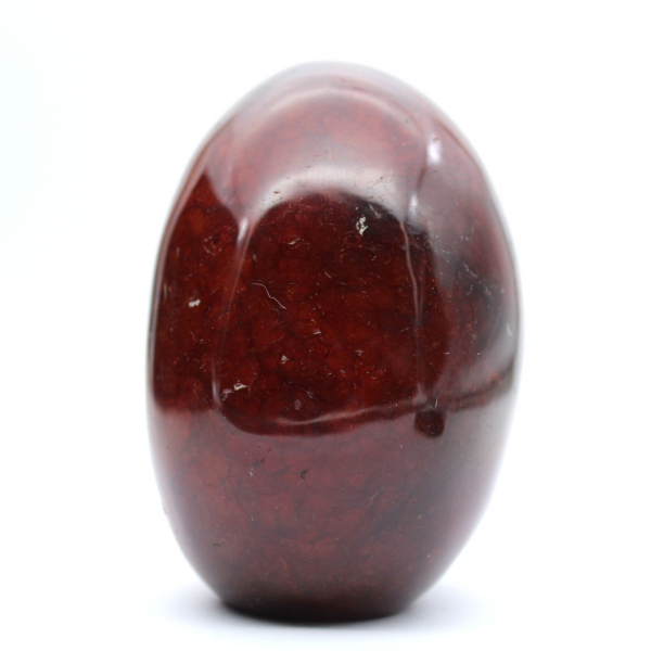 Cornalina polida de Madagascar - espécime de pedra natural vermelho-alaranjada (ornamento)
