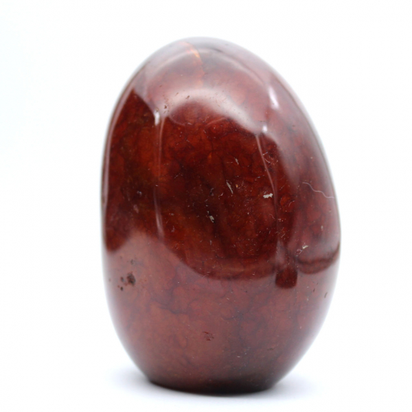 Cornalina polida de Madagascar - espécime de pedra natural vermelho-alaranjada (ornamento)