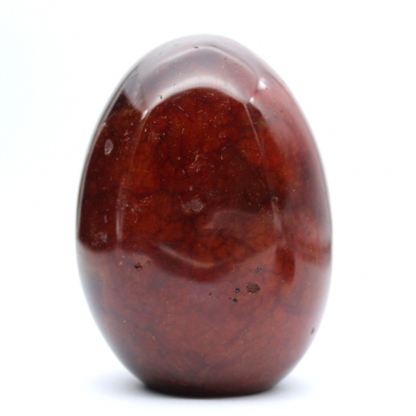 Cornalina polida de Madagascar - espécime de pedra natural vermelho-alaranjada (ornamento)