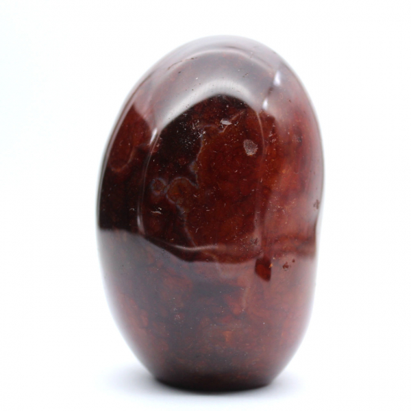 Cornalina polida de Madagascar - espécime de pedra natural vermelho-alaranjada (ornamento)