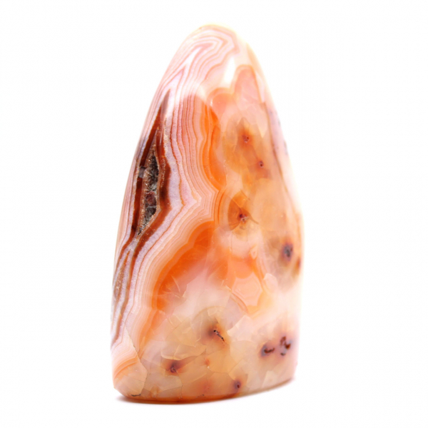 Cornalina polida de Madagascar - espécime de pedra natural para decoração e ciência