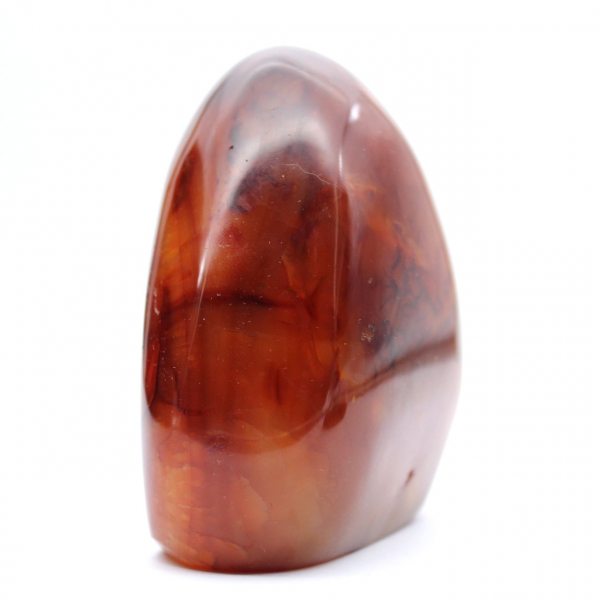 Ornamento de cornalina polida Madagascar - espécime de colecionador vermelho-alaranjado (pedra natural)