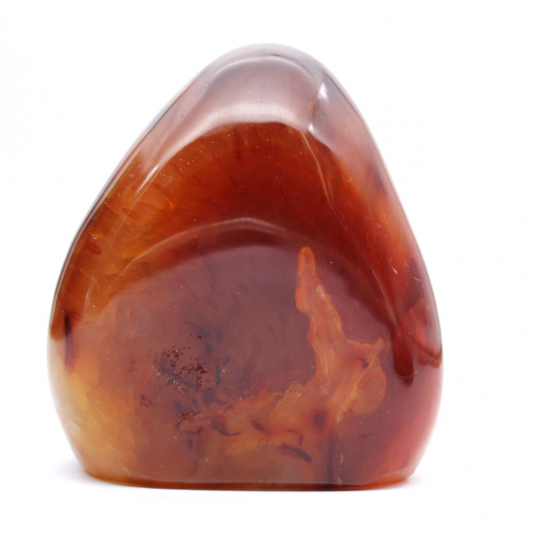 Ornamento de cornalina polida Madagascar - espécime de colecionador vermelho-alaranjado (pedra natural)
