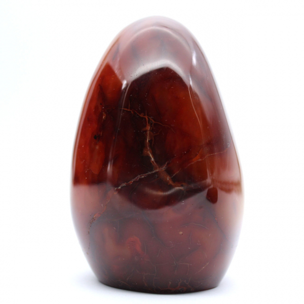 Ornamento autêntico de cornalina polida de Madagascar - mineral decorativo e colecionável