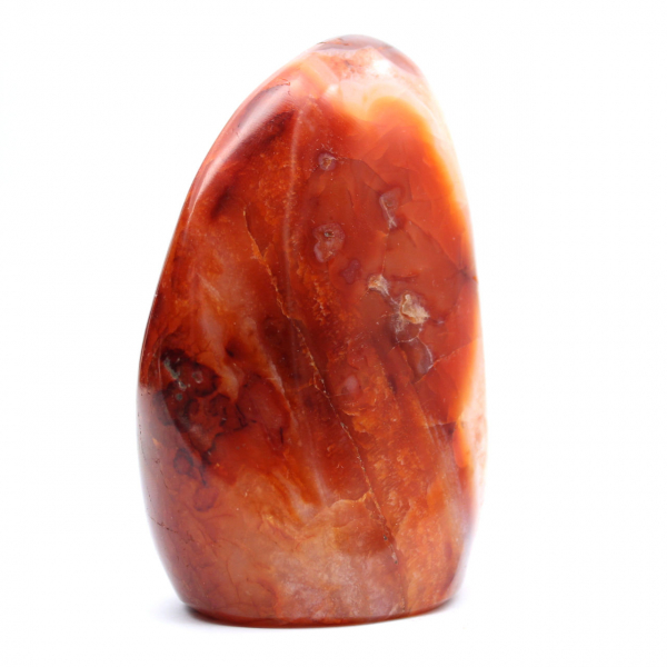 Pequeno ornamento de cornalina polida de Madagascar - Pedra natural para decoração e coleção