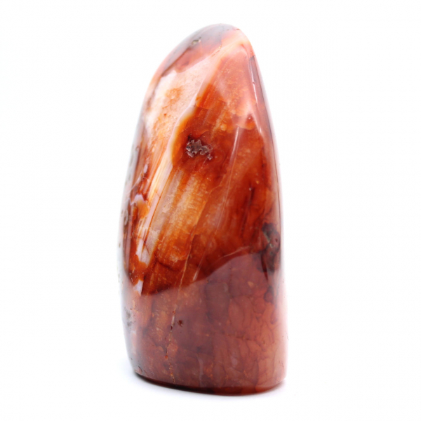 Pequeno ornamento de cornalina polida de Madagascar - Pedra natural para decoração e coleção