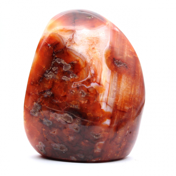 Pequeno ornamento de cornalina polida de Madagascar - Pedra natural para decoração e coleção