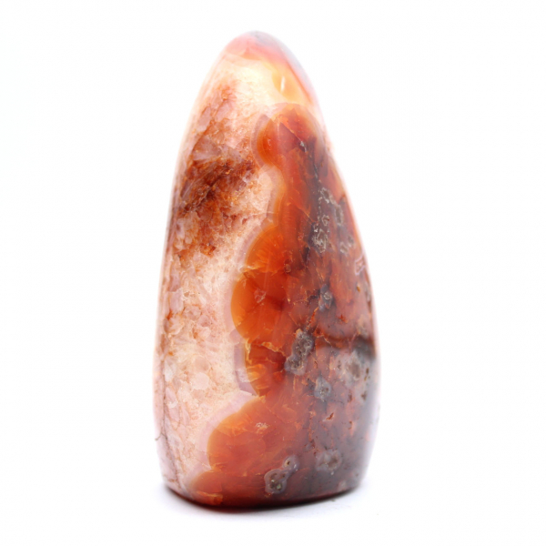 Pequeno ornamento de cornalina polida de Madagascar - Pedra natural para decoração e coleção