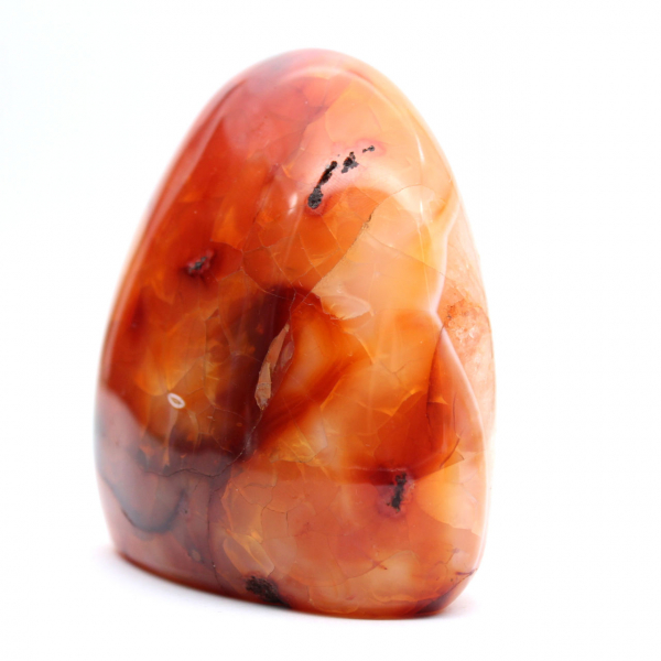 Pequeno enfeite de cornalina polida Madagascar - Pedra natural colecionável (490g)