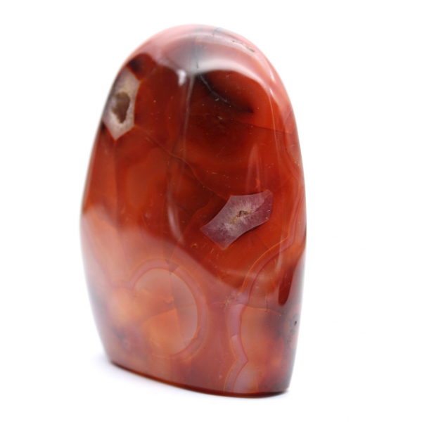 Pequeno ornamento de cornalina polida - espécime mineral genuíno (Madagascar)