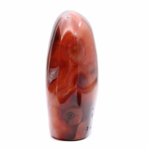 Pequeno ornamento de cornalina polida - espécime mineral genuíno (Madagascar)
