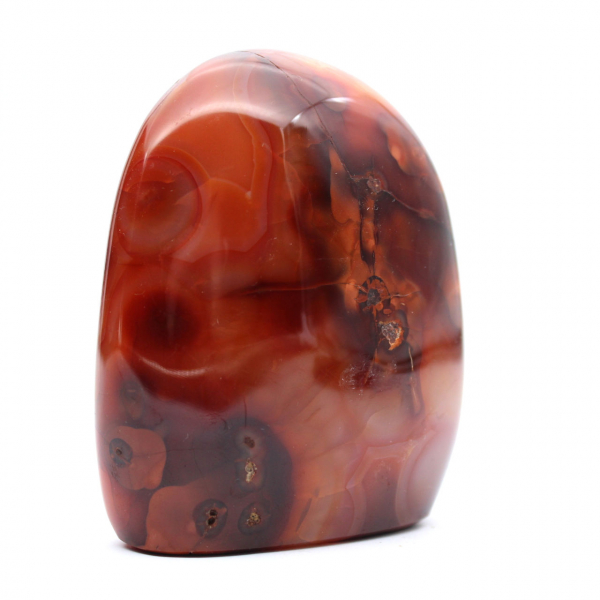 Pequeno ornamento de cornalina polida - espécime mineral genuíno (Madagascar)