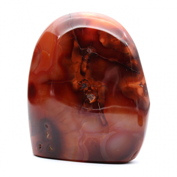 Pequeno ornamento de cornalina polida - espécime mineral genuíno (Madagascar)