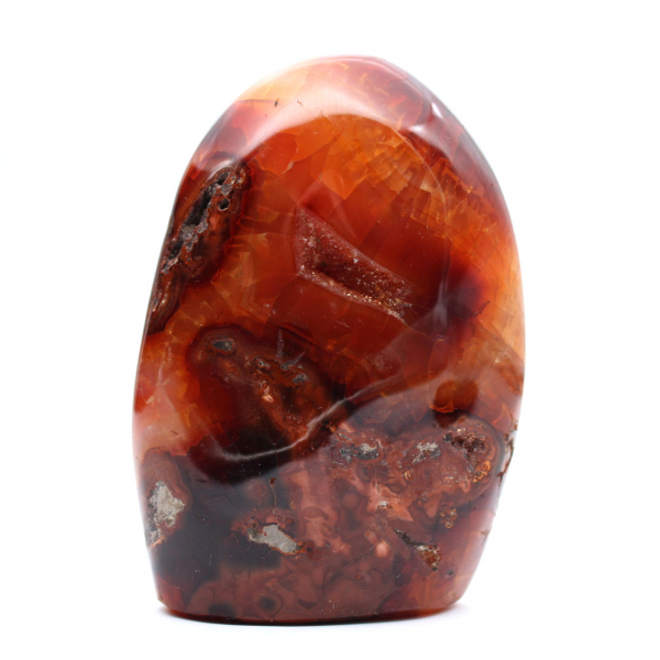 Ornamento médio de cornalina polida - mineral autêntico de Madagascar para interiores