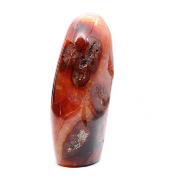 Ornamento médio de cornalina polida - mineral autêntico de Madagascar para interiores