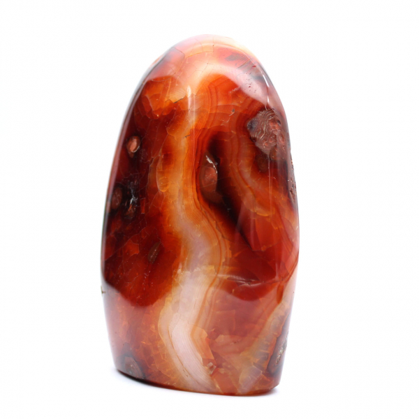 Ornamento médio de cornalina polida - mineral autêntico de Madagascar para interiores