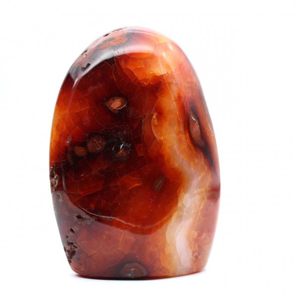 Ornamento médio de cornalina polida - mineral autêntico de Madagascar para interiores
