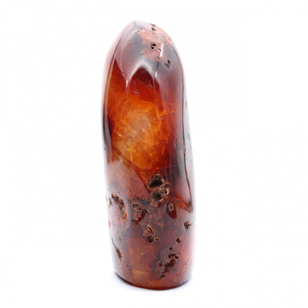 Ornamento médio de cornalina polida - mineral autêntico de Madagascar para interiores